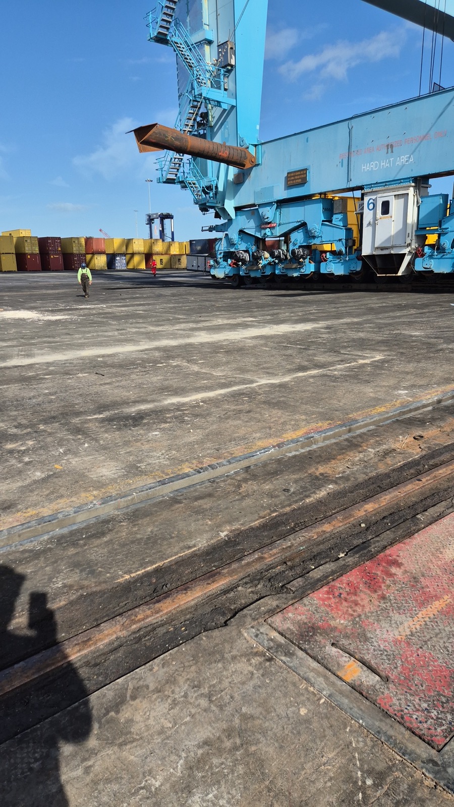 Gantry crane on a container terminal apron